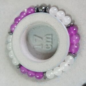 Purple white zinc beads bracelet